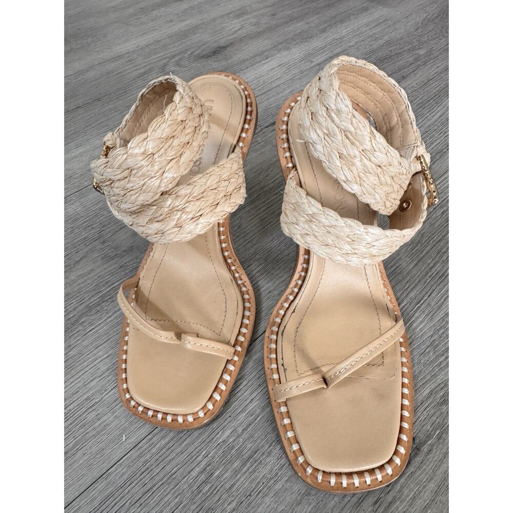 ULLA JOHNSON | Lydia Raffia Heeled Sandals Size 37 - Picture 2 of 11